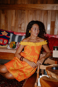 Cindy Dress in Orange Lei Pareu