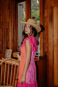 Ruth Dress in Purple Wild Hibiscus