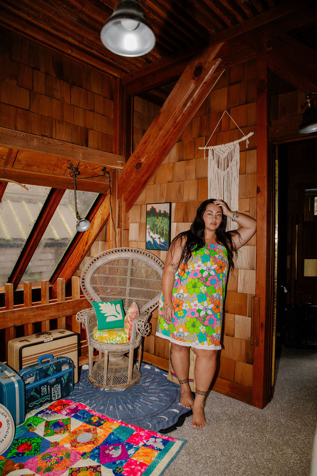 Natasha Dress in Rainbow Blooms