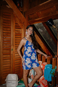 Iolani Romper in Deep Blue Kokio