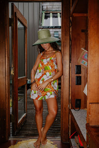 Iolani Romper in Waterfall Garden