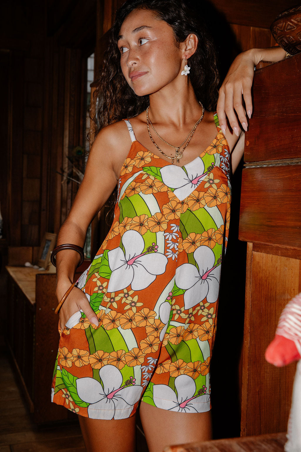 Iolani Romper in Waterfall Garden
