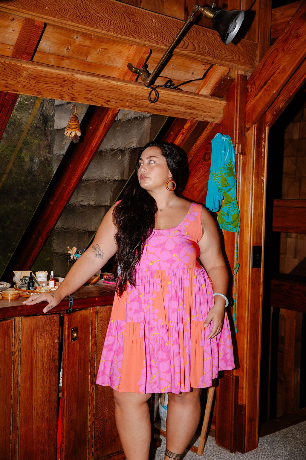 Isabella Dress in Purple Wild Hibiscus