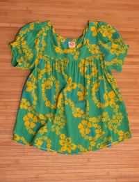 Emma Top in Teal & Yellow Lei Pareu