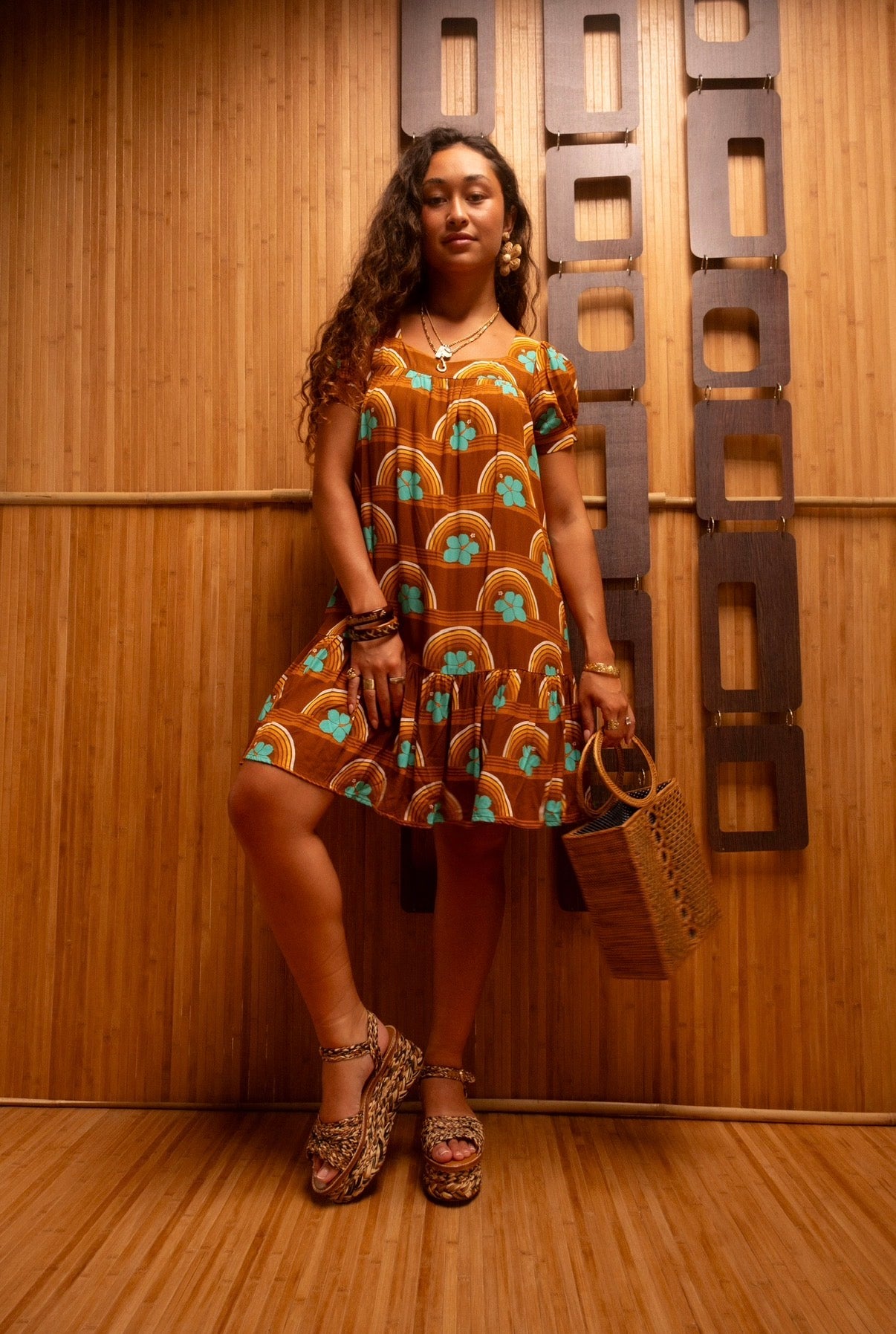 Emma Dress in Hibiscus Sunset