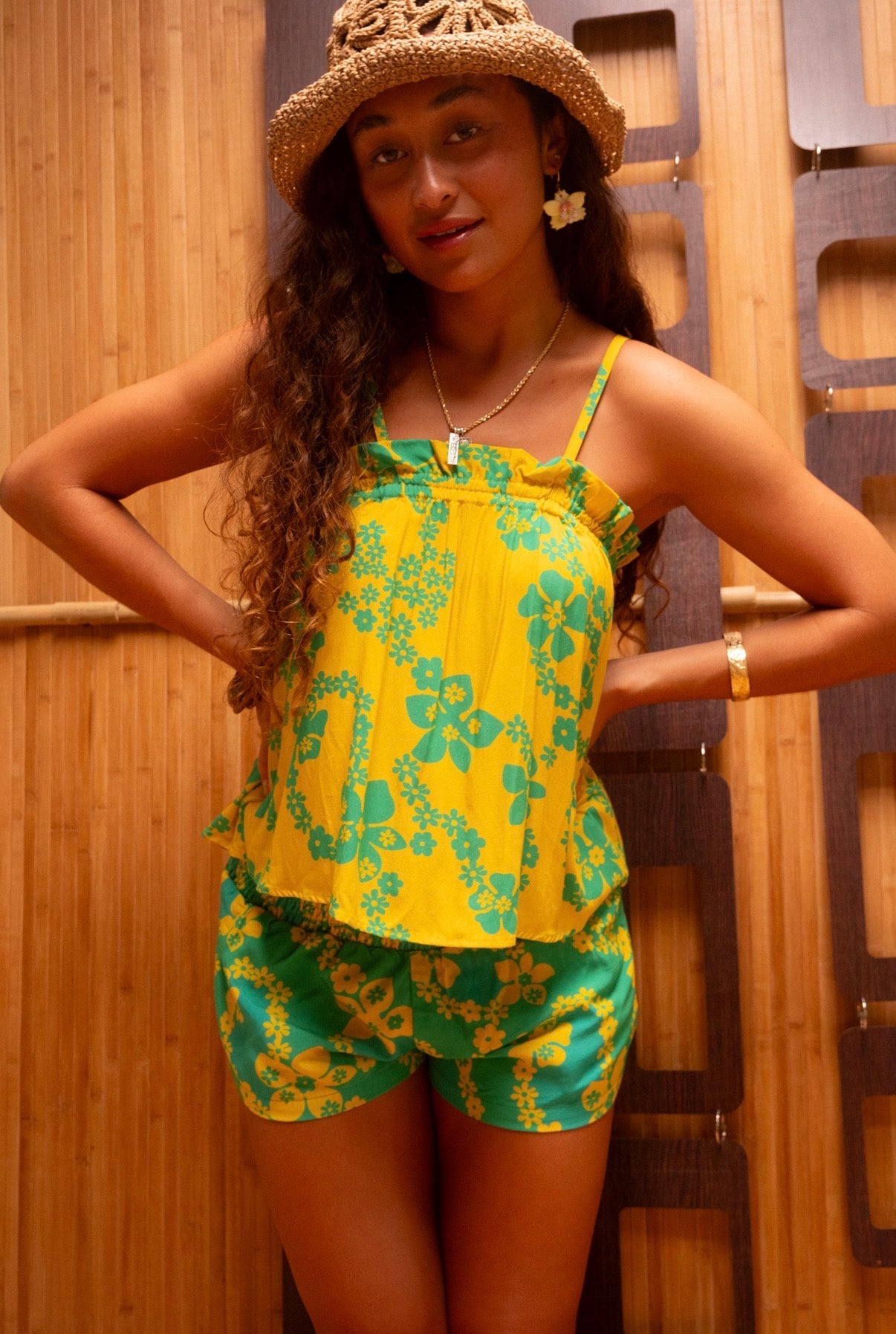 Natasha Top in Yellow Lei Pareu