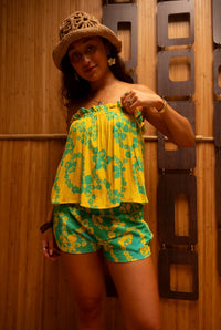 Natasha Top in Yellow Lei Pareu