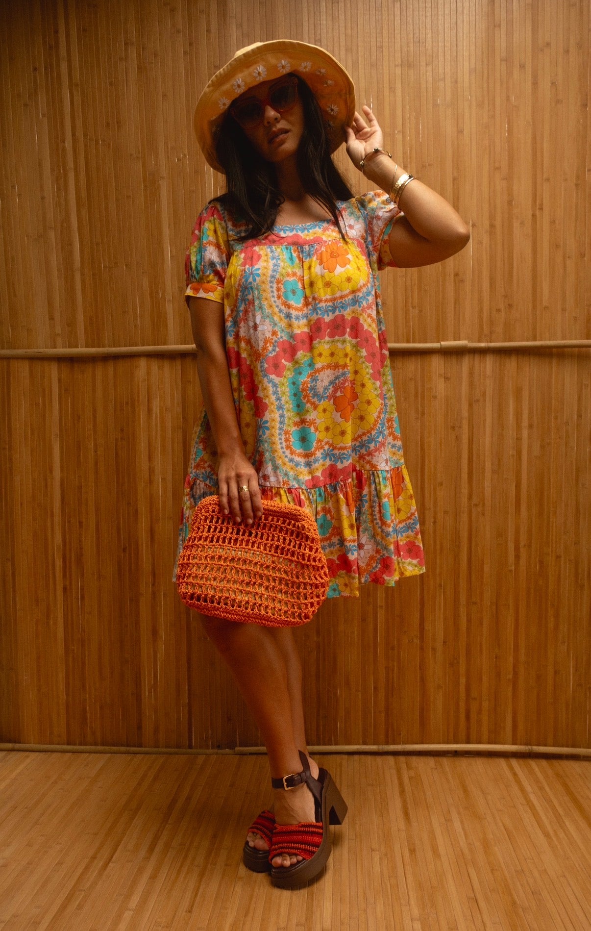 Emma Dress in Peachy Lei Day