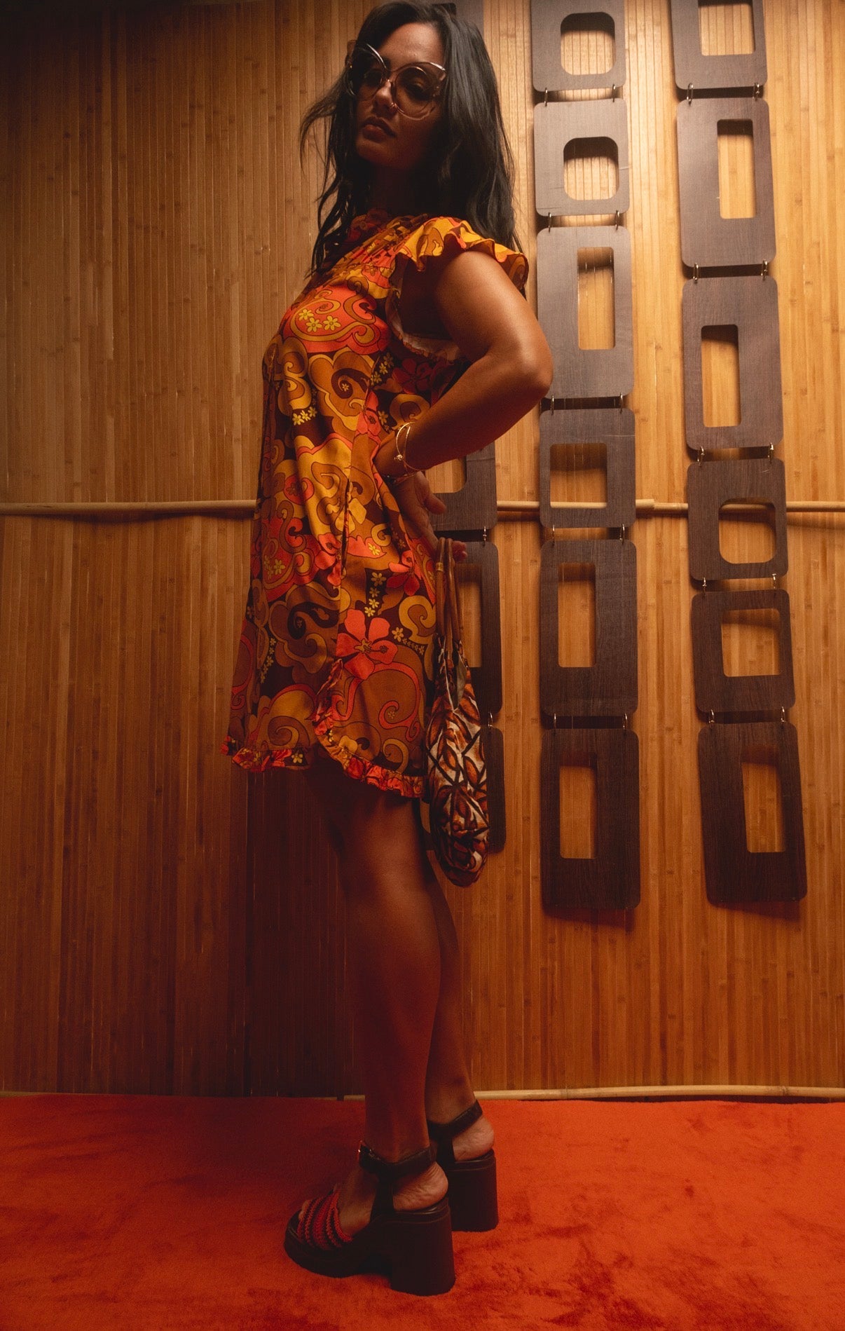 Mary Dress in Psychedelic Hibiscus