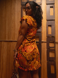 Mary Dress in Psychedelic Hibiscus