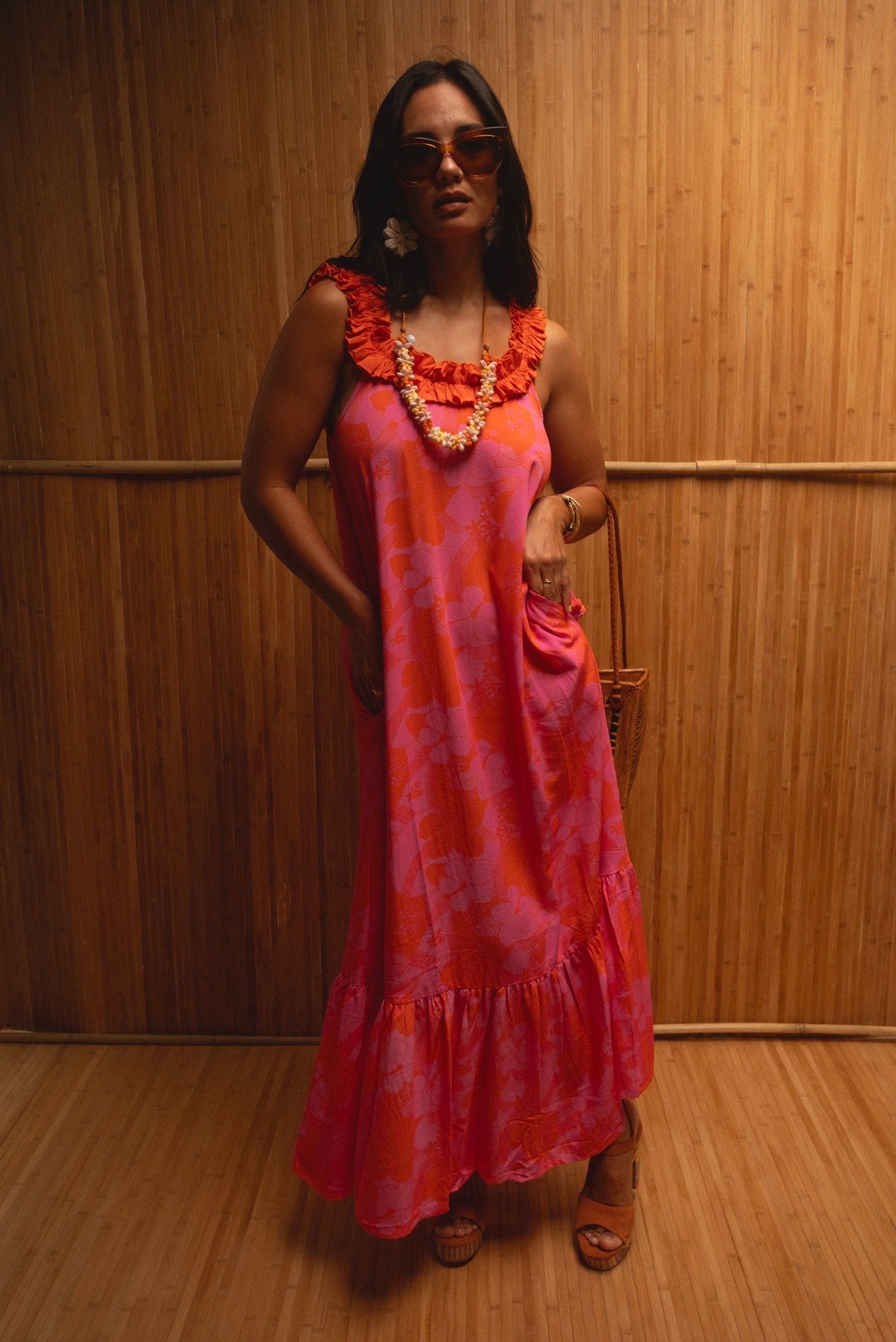 Maxi Cindy Dress in Mod Strawberry Guava