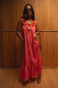 Maxi Cindy Dress in Mod Strawberry Guava