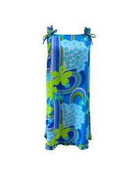 Momi Dress in Blue Retro Rainbow
