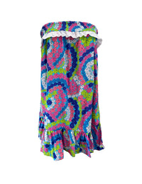 Mahina Dress in Blue Hibiscus Rainbows