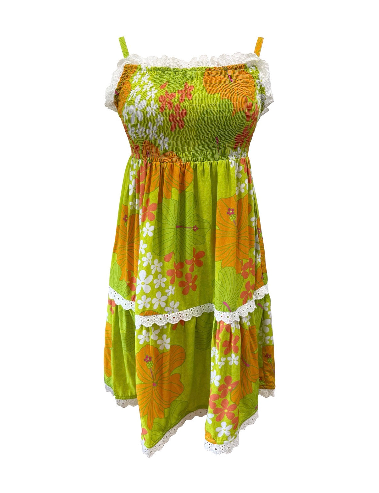 Grace Dress in Lime & Tangerine Dream