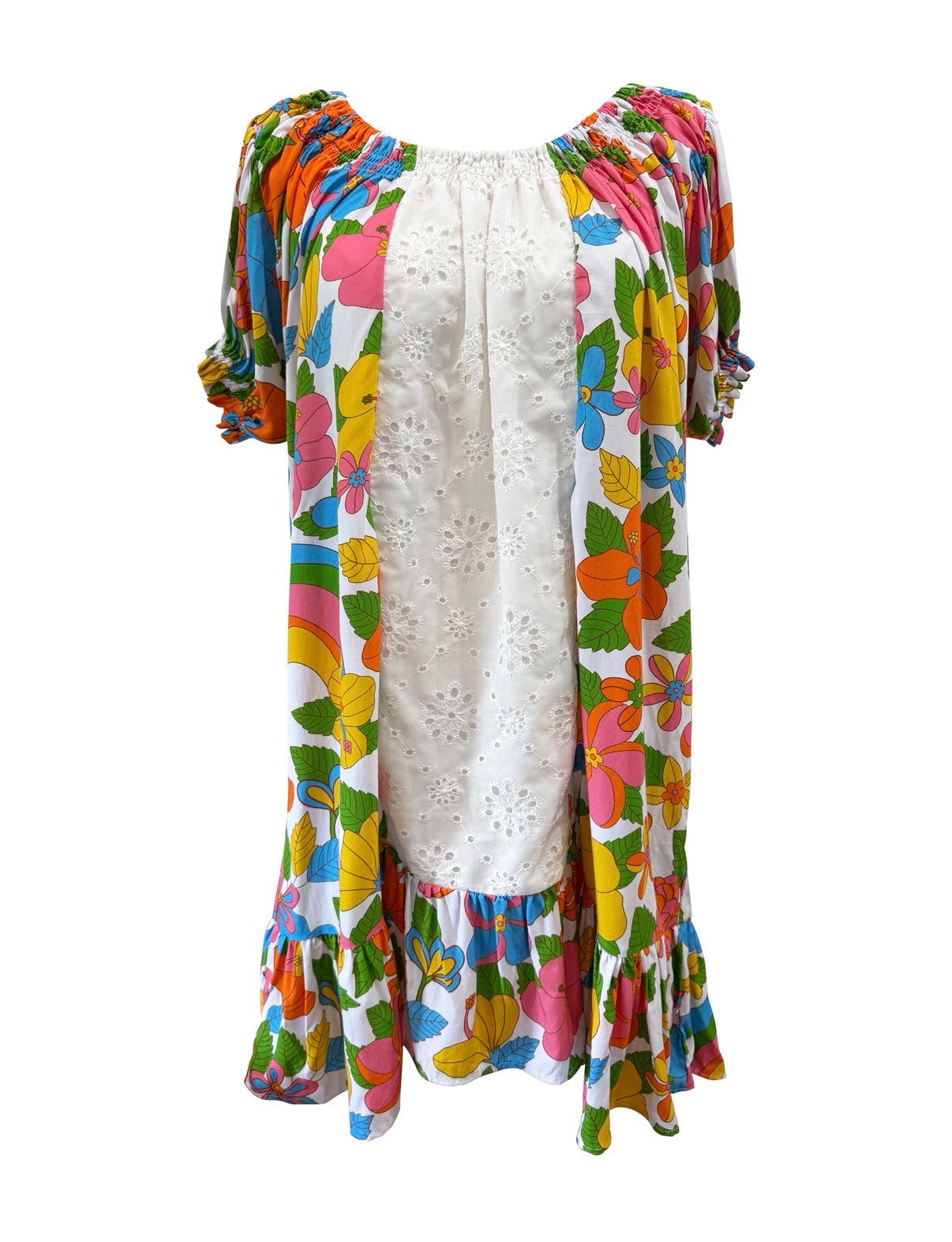 Abigail Dress in Retro Rainbow Garden