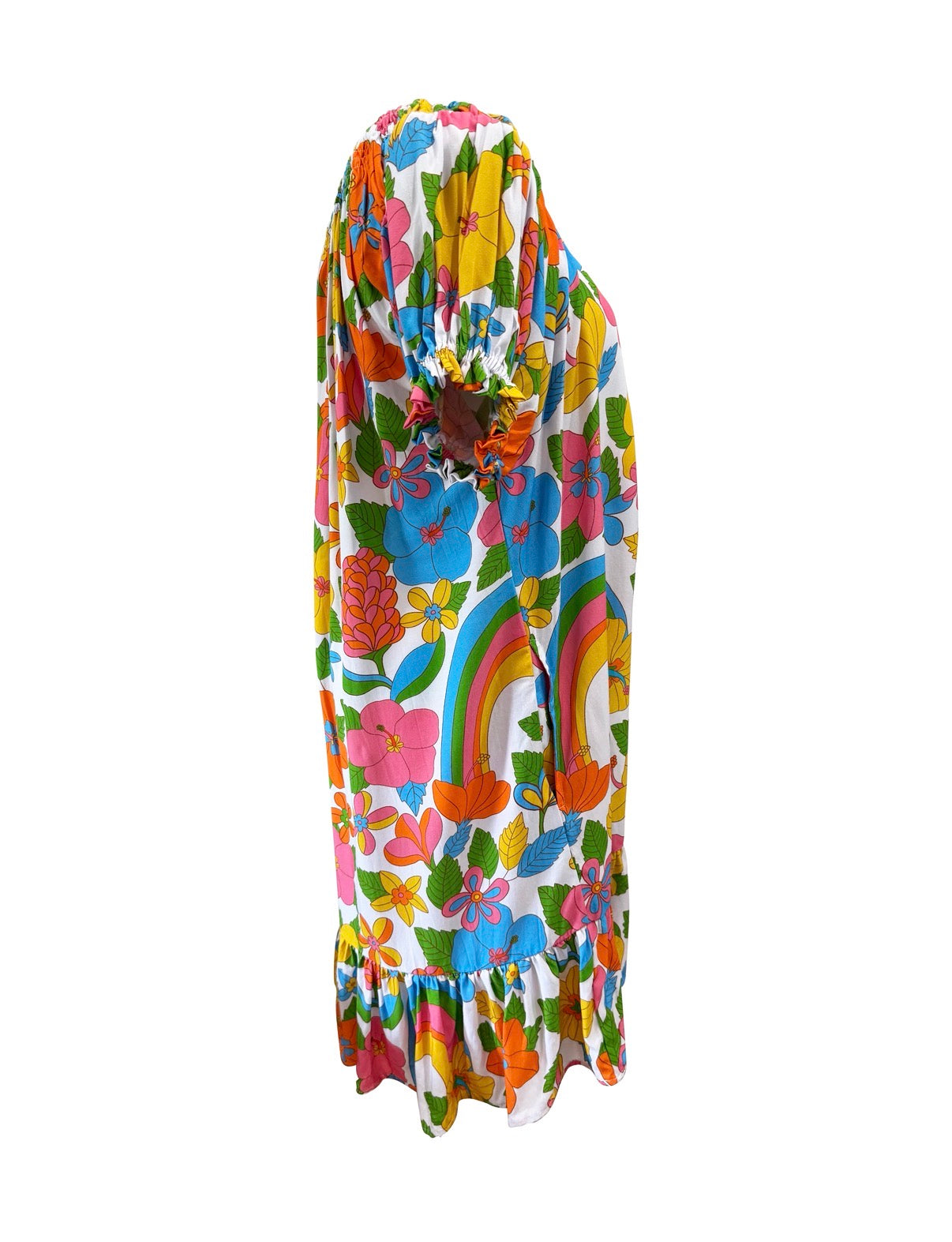 Abigail Dress in Retro Rainbow Garden