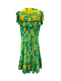 Ruth Dress in Teal & Yellow Lei Pareu