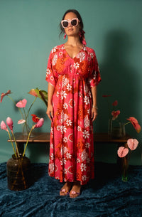 Maxi Alice Dress in Pink Tiare Garden