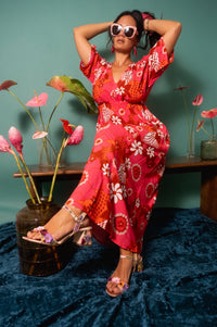 Maxi Alice Dress in Pink Tiare Garden