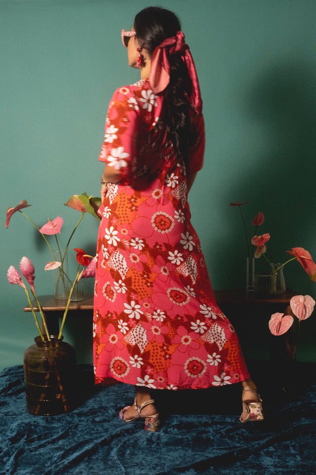 Maxi Alice Dress in Pink Tiare Garden