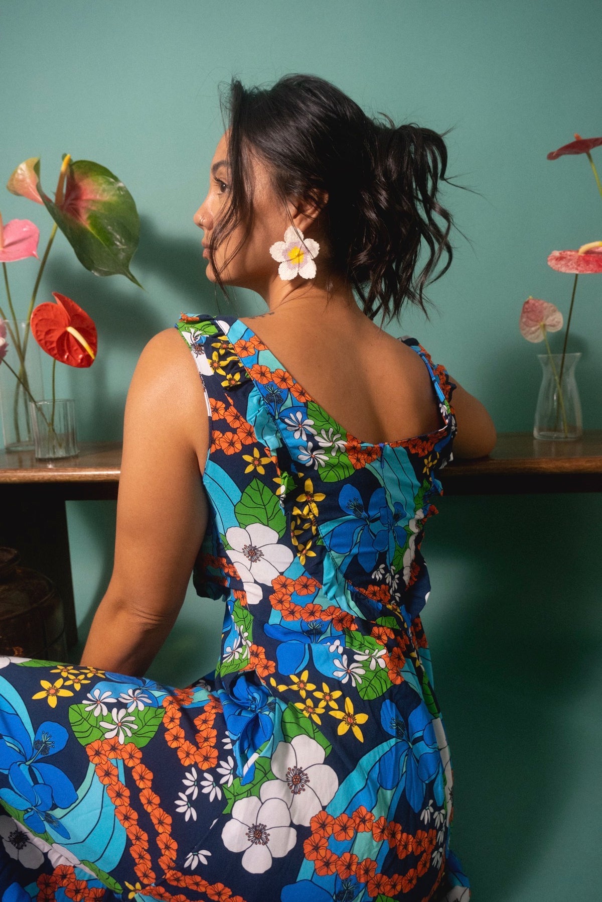 Maxi Bernice Dress in Garden Lei Waterfall