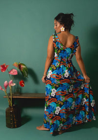 Maxi Bernice Dress in Garden Lei Waterfall