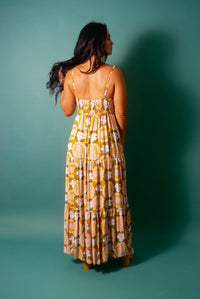 Maxi Rell Dress in Hibiscus Halo