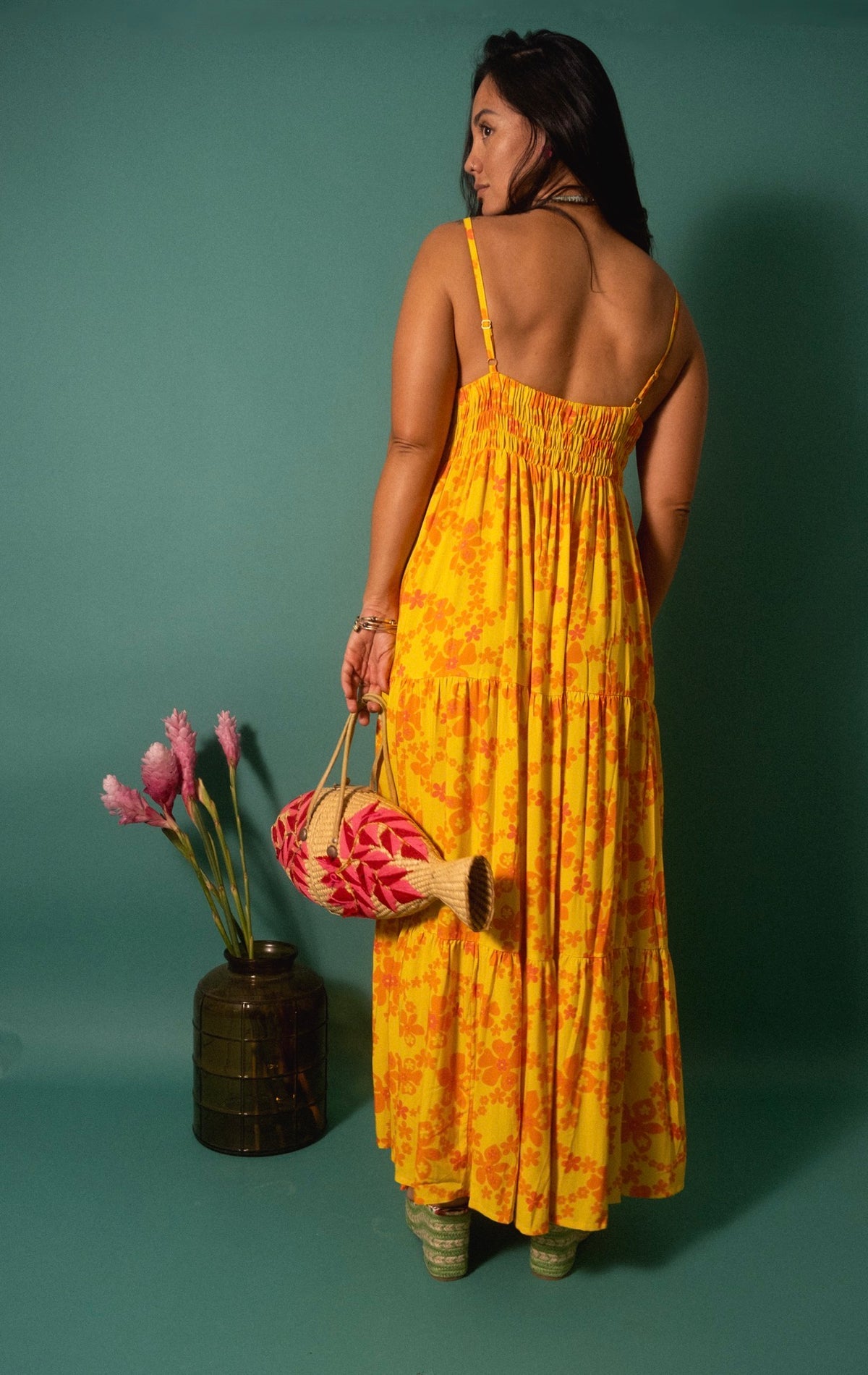 Maxi Rell Dress in Mango Lei