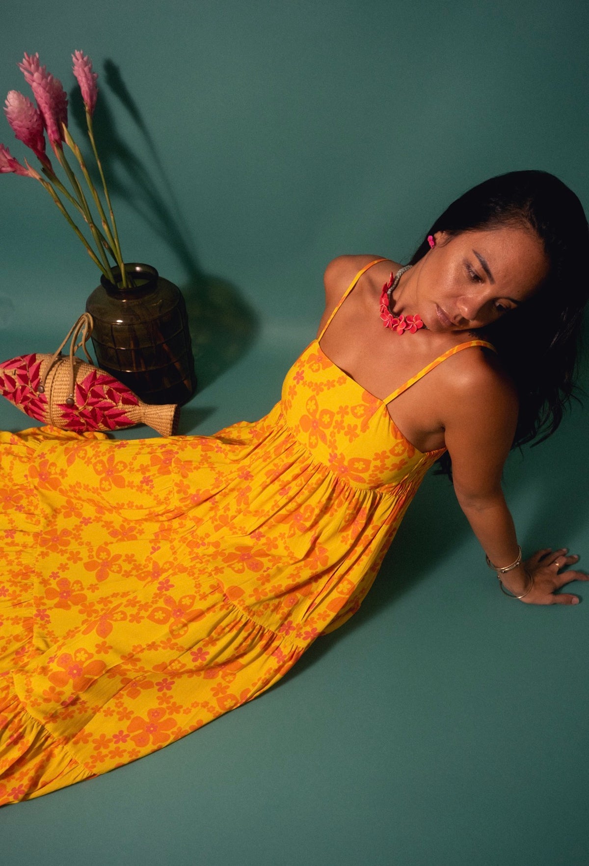Maxi Rell Dress in Mango Lei