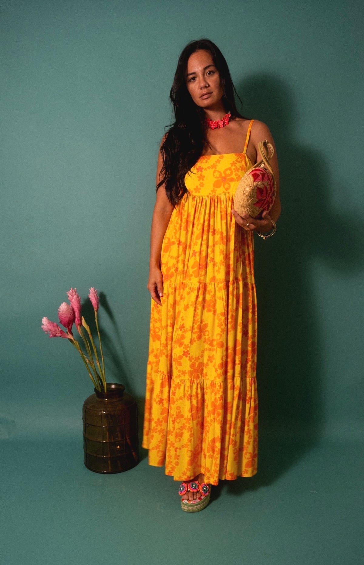 Maxi Rell Dress in Mango Lei