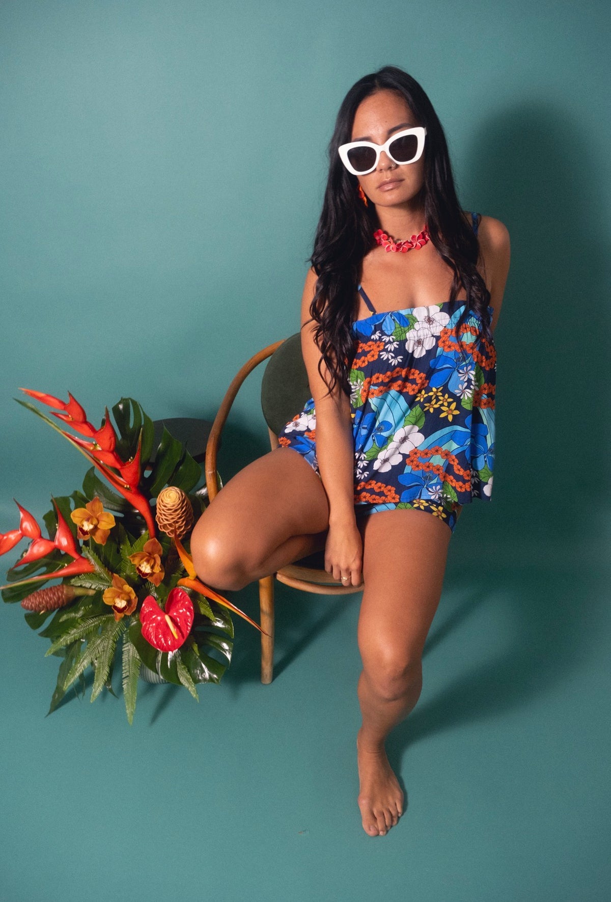 Natasha Top in Garden Lei Waterfall