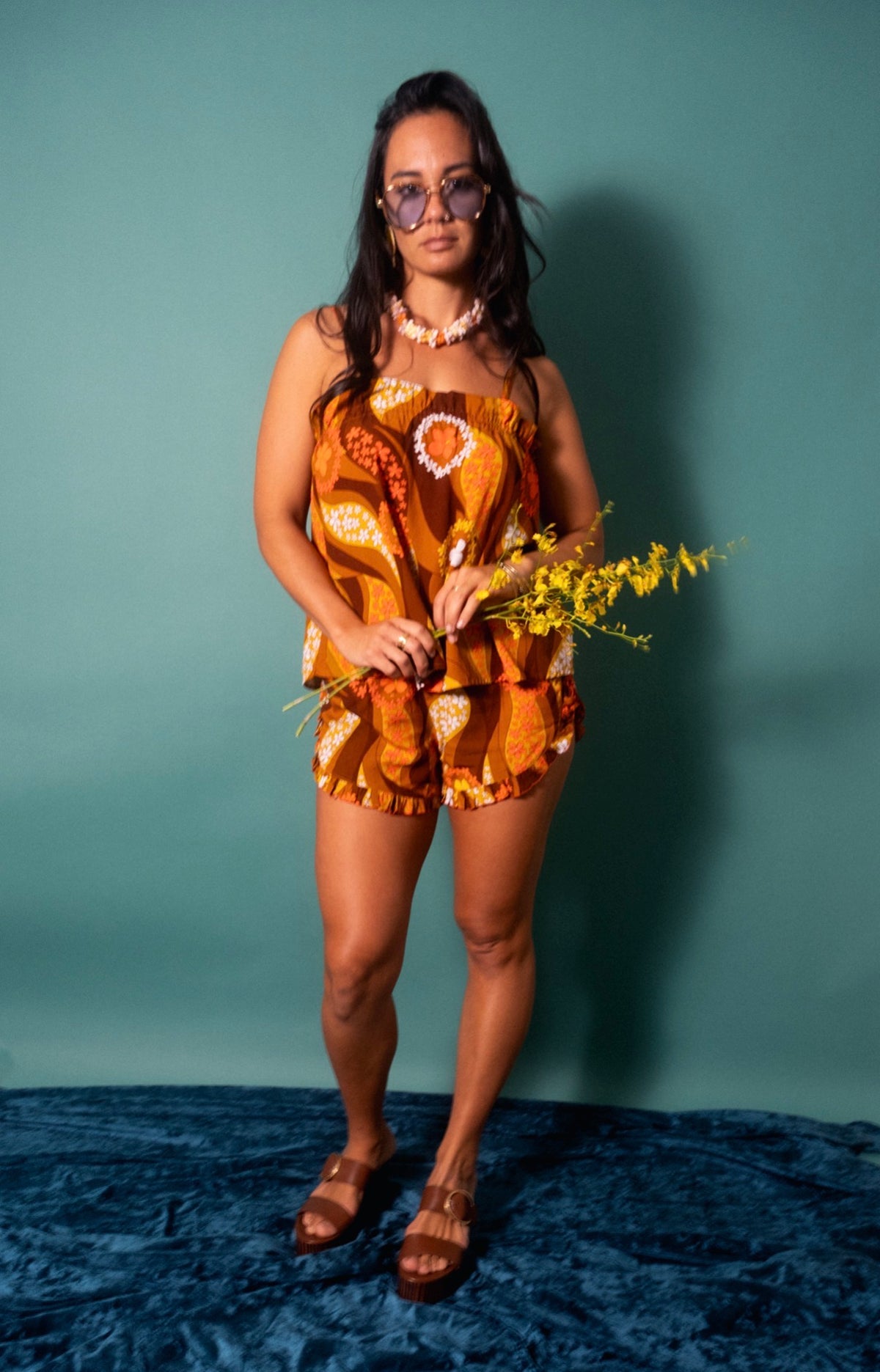 Tai Shorts in Orange Mocha Swirl