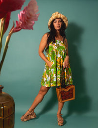 Mini Rell Dress in Psychedelic Lemon Lime