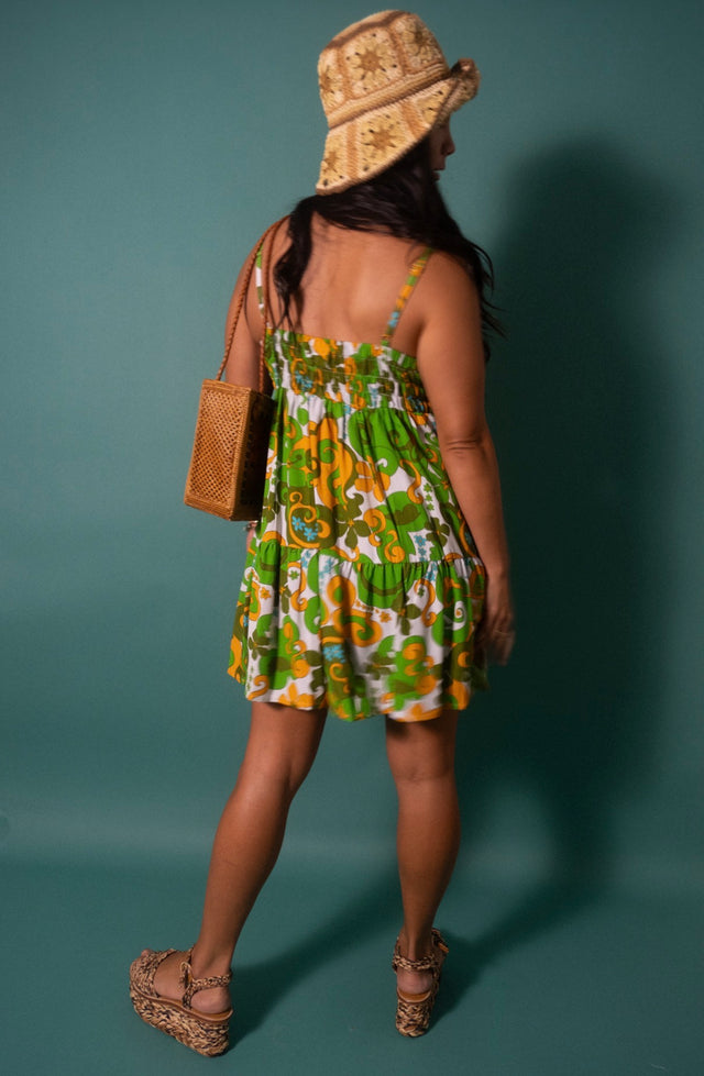 Mini Rell Dress in Psychedelic Lemon Lime