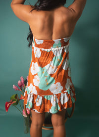 Mahina Dress in Mint Chocolate Hibiscus