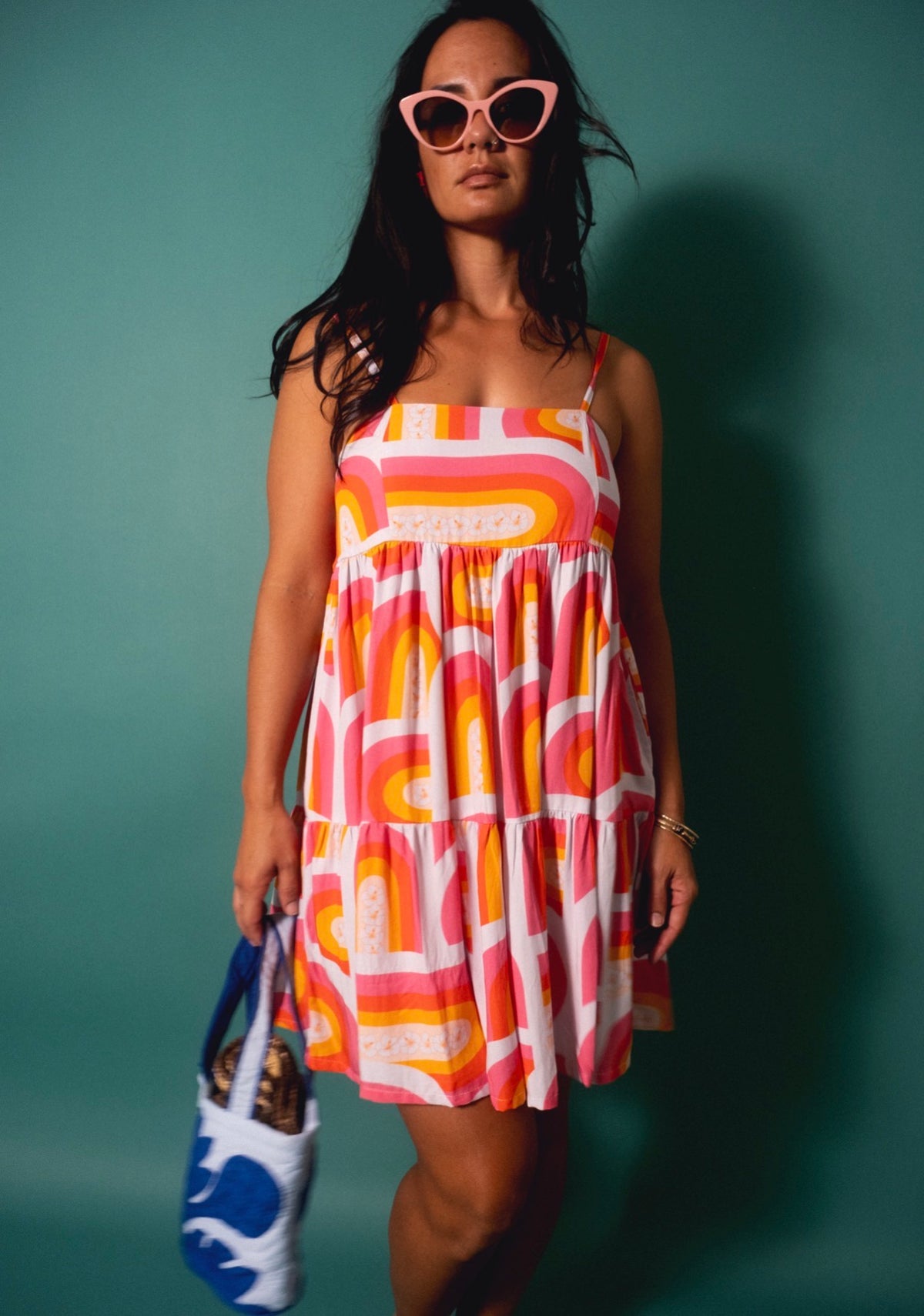 Mini Rell Dress in Strawberry Lemonade Rainbows