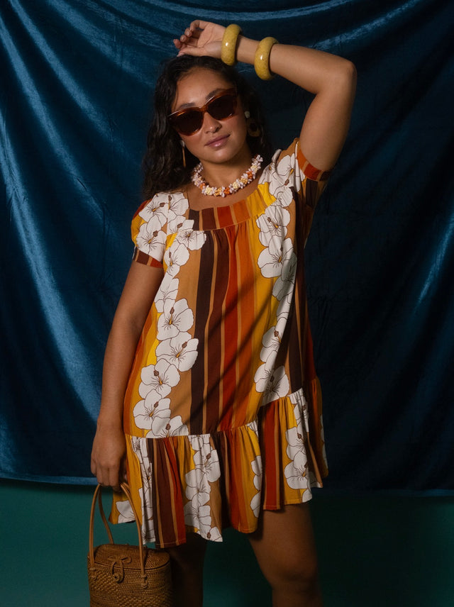 Emma Dress in 70's Hibiscus Stripes – Eternal Summer Hawaii