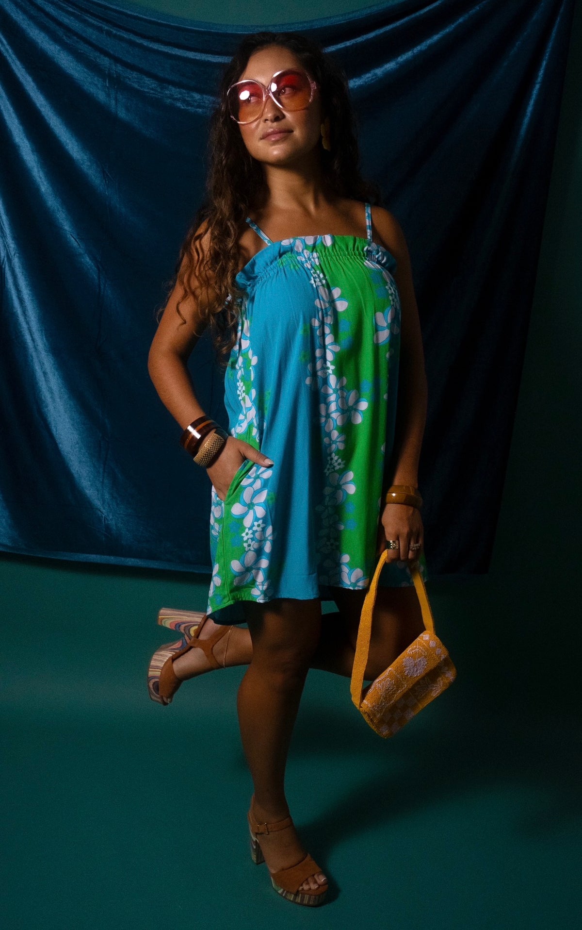 Natasha Dress in Lagoon Bloom