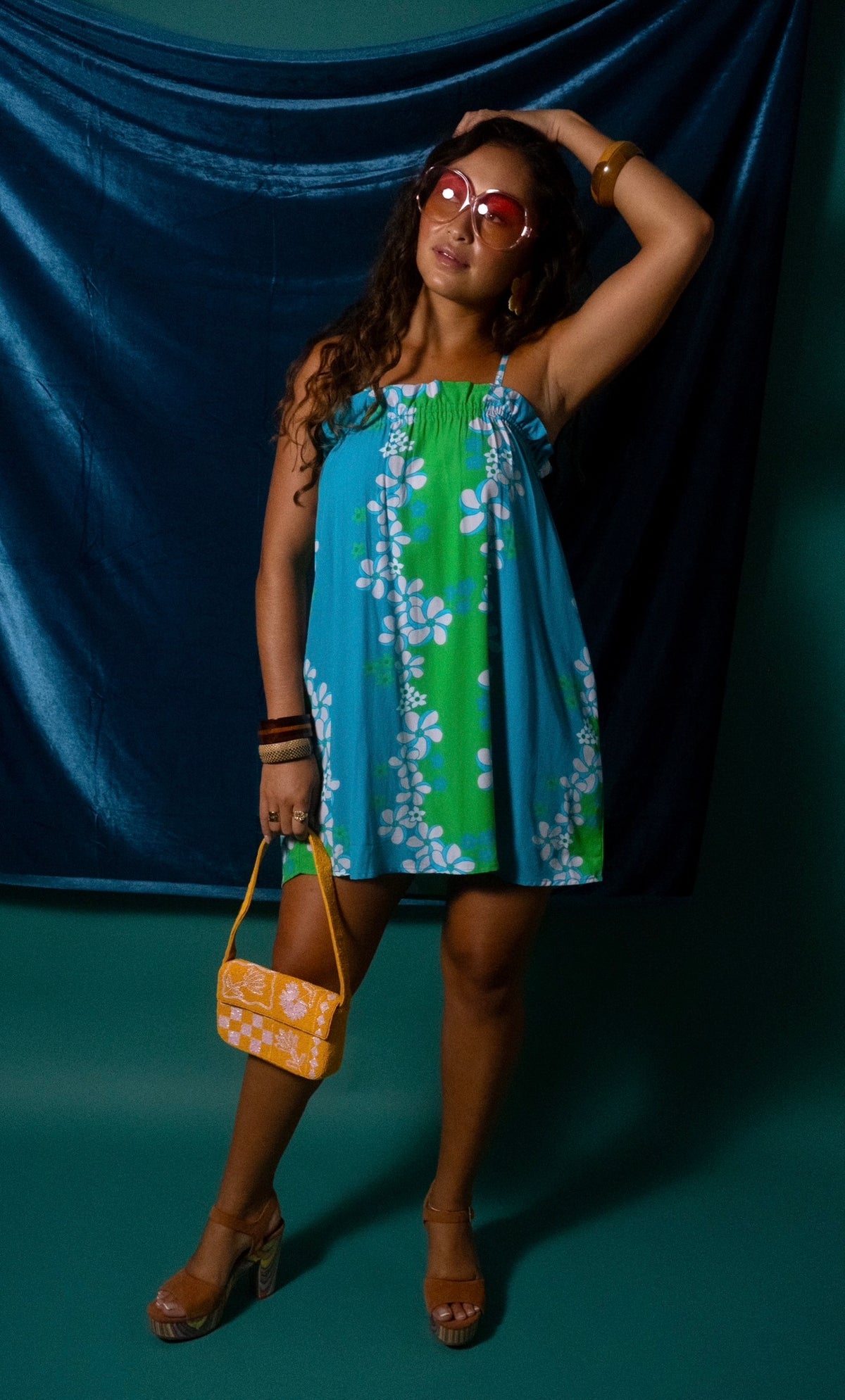 Natasha Dress in Lagoon Bloom