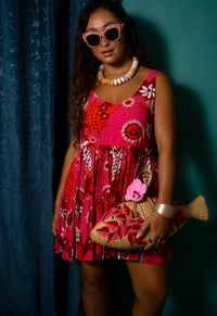 Isabella Dress in Pink Tiare Garden