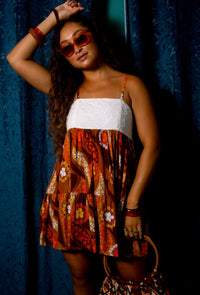 Mini Rell Dress in Orange Mocha Swirl