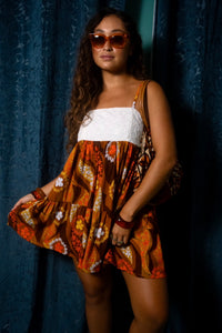 Mini Rell Dress in Orange Mocha Swirl