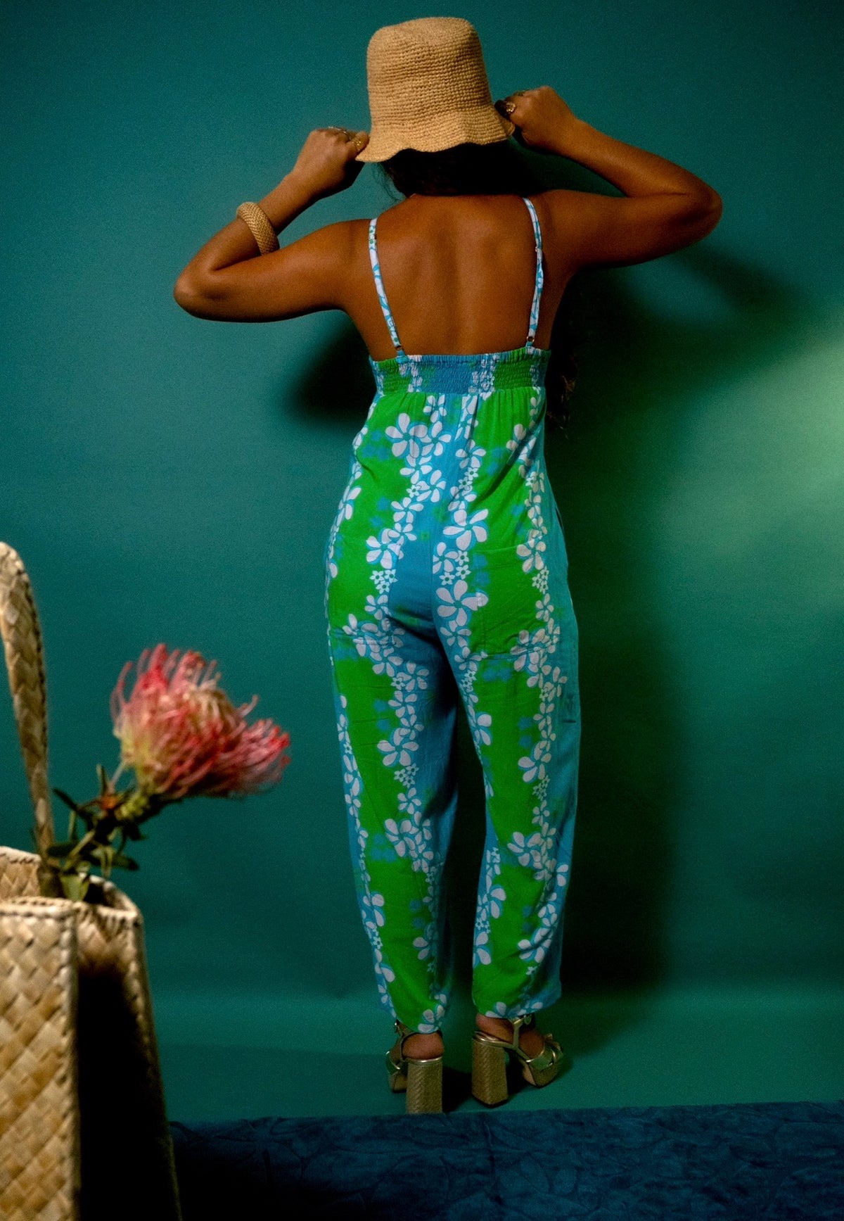 Iolani Jumpsuit in Lagoon Bloom – Eternal Summer Hawaii