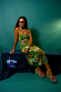 Lydia Dress in Psychedelic Lemon Lime
