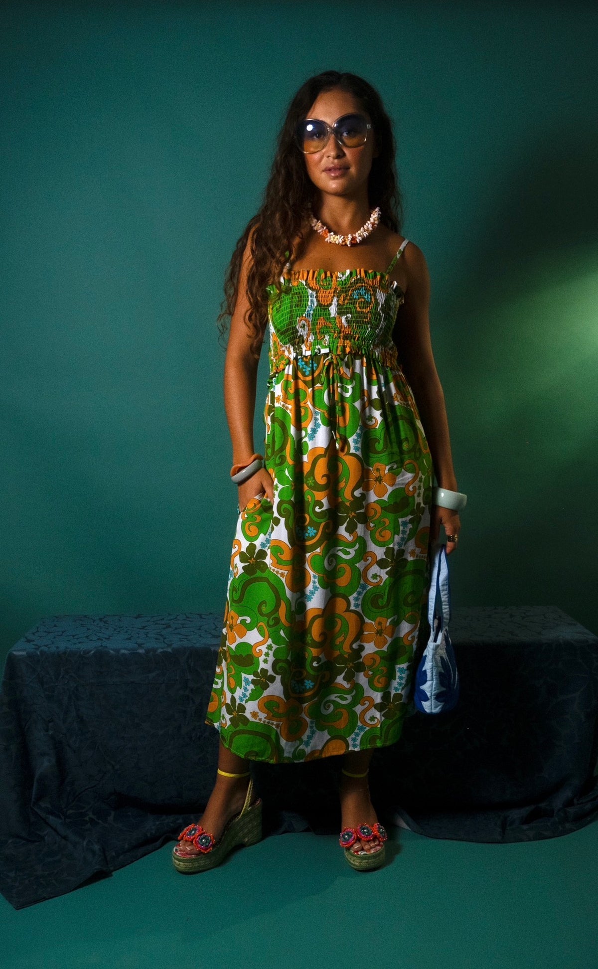 Lydia Dress in Psychedelic Lemon Lime