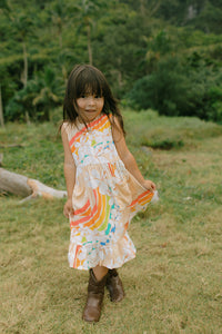 Kaliko Girlʻs Dress in Anuenue Waves