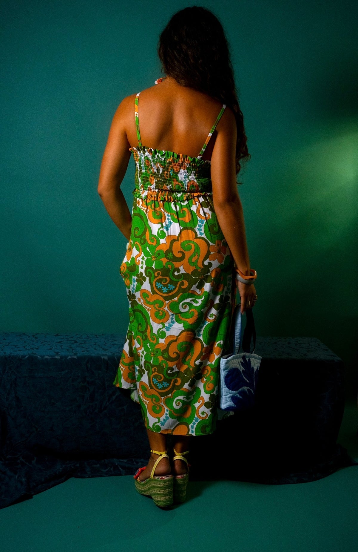 Lydia Dress in Psychedelic Lemon Lime