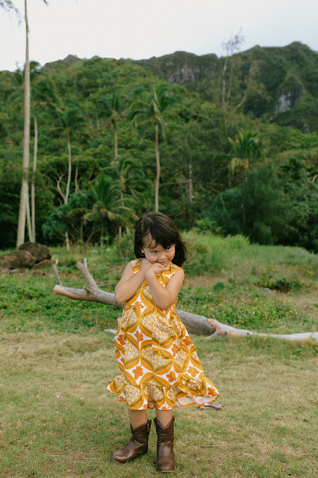 Kaliko Girlʻs Dress in Retro Diamond