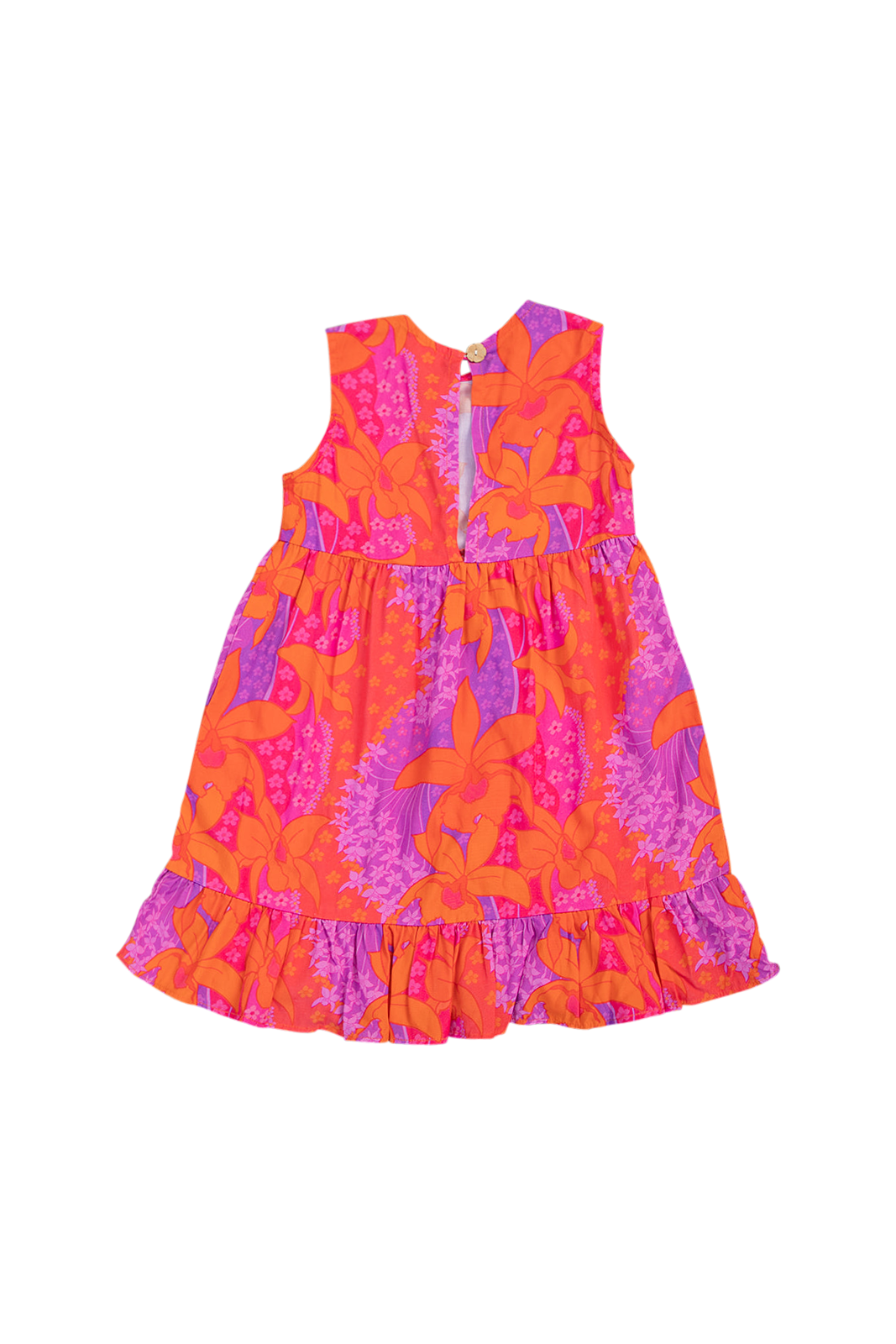 Kaliko Girlʻs Dress in Jadeʻs Orchids